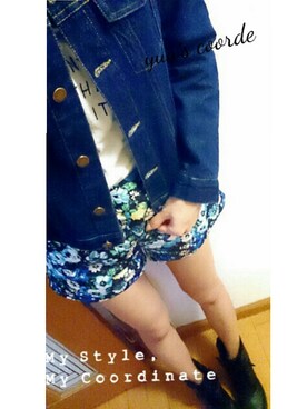 「アベイル」｜「アイテム（デニムジャケット）」を使った、yuuさん（レディース・164cm）の春コーディネート