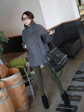 「 スキニーパンツ」｜「アイテム（その他アウター）」を使った、nana7さん（レディース・161cm）の秋コーディネート