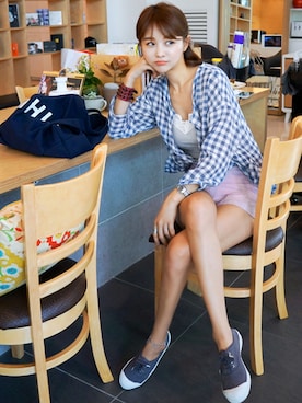 「 Imvely」｜「アイテム（その他アウター）」を使った、nana7さん（レディース・163cm）の夏コーディネート