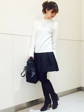 「アイテム（イヤリング）」を使った、anriさん（レディース・171cm）の秋コーディネート