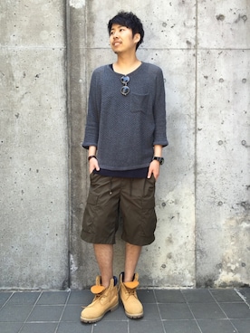 「Timberland（ティンバーランド）の◇Timberland / ティンバーランド 6 PREMIUM BOOT（ブーツ、ベージュ系）」を使った、TOTOROさん（メンズ・183cm）の春コーディネート
