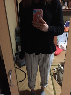 「黒ニット」｜たーゆさん（レディース・159cm）の冬コーディネート