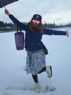 「ALGONQUINS（アルゴンキン）のアイテム（スカート）」を使った、chrさん（レディース・154cm）の冬コーディネート