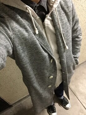「TOPMAN（トップマン）のアイテム（キャップ）」を使った、ふみ。さん（メンズ・170cm）の冬コーディネート