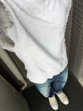 「Adam et Rope A・E・R（アダムエロペ）のアイテム（スウェット）」を使った、ふみ。さん（メンズ・170cm）の冬コーディネート