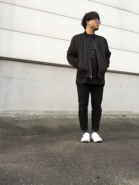 「CONVERSE（コンバース）のアイテム（ブルゾン）」を使った、ふみ。さん（メンズ・170cm）の冬コーディネート