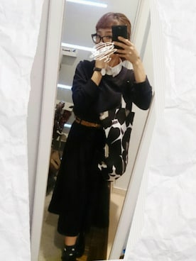 「GLOBAL WORK（グローバルワーク）の【人気の付け襟】アソートエリツキカットプルオーバー長袖/555910（Tシャツ/カットソー、ブルー系）」を使った、ぽっちさん（レディース・143cm）の夏コーディネート