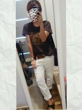 「Rodeo Crowns（ロデオクラウンズ）のアイテム（トップス、グレー系）」を使った、ぽっちさん（レディース・143cm）の夏コーディネート