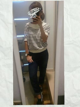 「GAP（ギャップ）のアイテム（パンツ、ブルー系）」を使った、ぽっちさん（レディース・143cm）の秋コーディネート