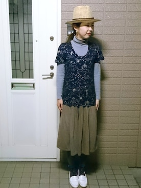 「花柄靴下」｜tomo(お休み中) さん（レディース・165cm）の夏コーディネート