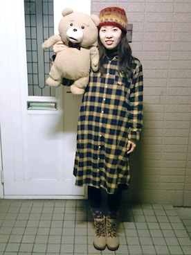 「タイツ×靴下」｜「アイテム（その他）」を使った、tomo(お休み中) さん（レディース・165cm）の冬コーディネート
