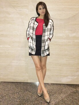 「red」｜「アイテム（チェスターコート）」を使った、Ms Mさん（レディース・168cm）の秋コーディネート