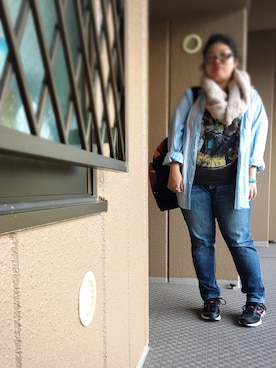 「ぽっちゃり、スキニーデニム」｜「アイテム（バッグ）」を使った、アユミ - オンガクスさん（レディース・155cm）の秋コーディネート