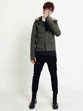 「ブーツイン」｜「アイテム（スタジャン）」を使った、sさん（メンズ・184cm）の春コーディネート