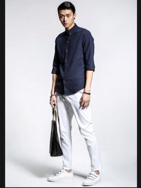 「STORES.jp（ストアーズドットジェーピー）のアイテム（シャツ/ブラウス）」を使った、sさん（メンズ・178cm）の秋コーディネート