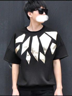 幾何学模様 半袖 ｔシャツカットソー モード クール 送料無料 を使ったメンズ人気ファッションコーディネート Wear