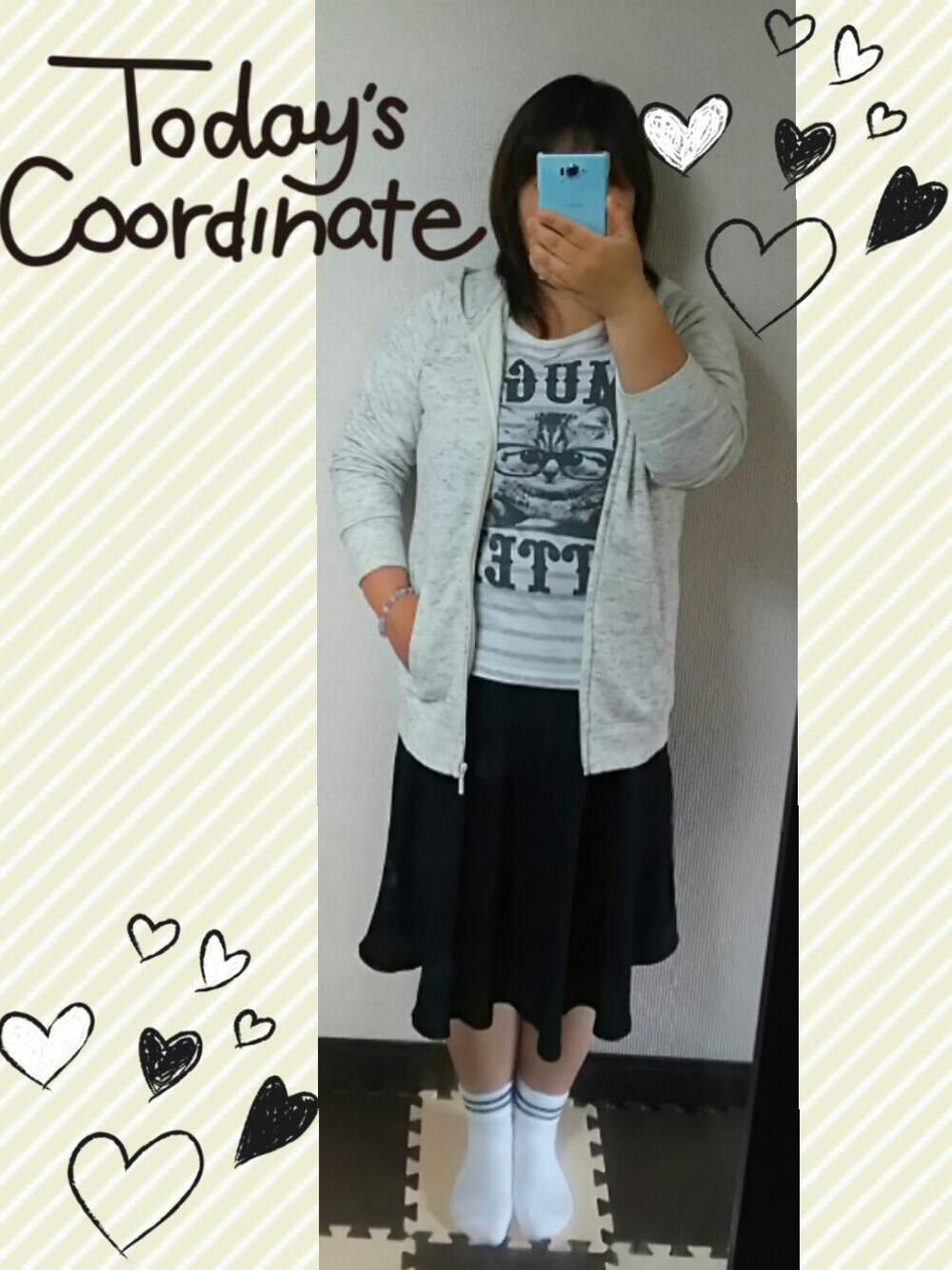 「UNIQLO、しまむら、ぽっちゃり」｜「UNIQLOのアイテム（トップス、グレー系）」を使った、あおい～さん（レディース・155cm）の夏コーディネートの1枚目の写真