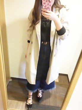 「レースアップシューズ」｜「アイテム（PC・スマホグッズ/家電）」を使った、Lisa & UGさん（レディース・153cm）の春コーディネート