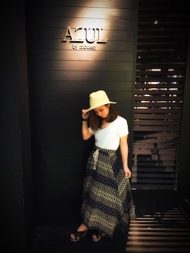 「アイテム（帽子）」を使った、hanaさん（レディース・151cm）の春コーディネート