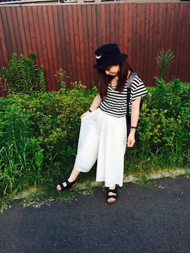 「ガウチョパンツ」｜hanaさん（レディース・152cm）の夏コーディネート