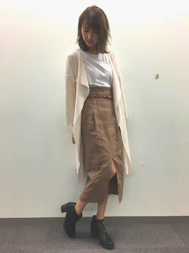「アイテム（ブーティ）」を使った、美優さん（レディース・165cm・20代）の秋コーディネート