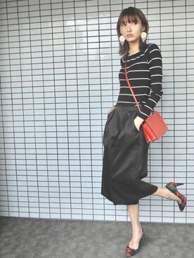 「Chesty（チェスティー）のアイテム（パンツ）」を使った、美優さん（レディース・165cm）の秋コーディネート