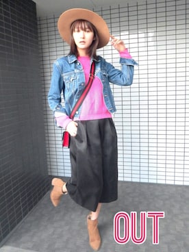 「Chesty（チェスティー）のアイテム（パンツ）」を使った、美優さん（レディース・165cm）の秋コーディネート