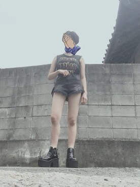 「UNIF（ユニフ）のアイテム（パンツ）」を使った、zoyxさん（レディース・165cm）の春コーディネート