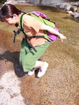 「チャイハネ（チャイハネ）のアイテム（バックパック/リュック）」を使った、kanさん（レディース・156cm）の夏コーディネート
