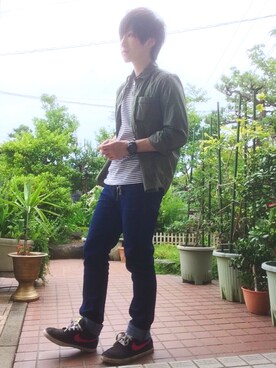 「Paul Smith（ポールスミス）のアイテム（キーケース/キーアクセサリー）」を使った、Kさん（メンズ・162cm）の夏コーディネート