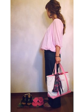 「BEAMS(ビームス)のアイテム(チュニック)」を使った、mikiさん(レディース・165cm)の夏コーディネート