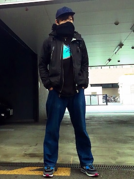 「VOLCOM」｜「アイテム（その他）」を使った、mefoxさん（メンズ・177cm）の冬コーディネート