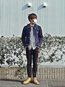 「Guess（ゲス）のアイテム（ブーツ）」を使った、mefoxさん（メンズ・179cm）の春コーディネート