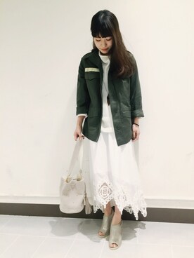 「used mix」｜「アイテム（ミリタリージャケット）」を使った、mystic_nakataさん（レディース・163cm）の春コーディネート