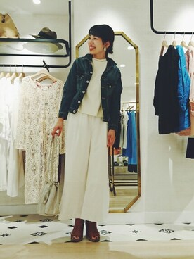 「スリット」｜「アイテム（デニムジャケット）」を使った、mystic_nakataさん（レディース・163cm）の春コーディネート
