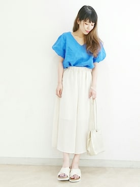 「バルーンスリーブ」｜mystic_nakataさん（レディース・163cm）の夏コーディネート