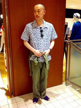 「SHIPS JET BLUE（シップスジェットブルー）のアイテム（サンダル）」を使った、目黒さん（メンズ・179cm）の春コーディネート