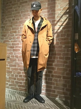 「SHIPS JET BLUE（シップスジェットブルー）のアイテム（モッズコート）」を使った、目黒さん（メンズ・179cm）の秋コーディネート