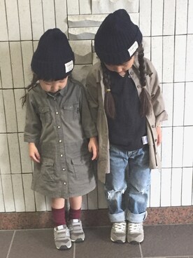 「COMME CA DU MODE（コムサデモード）のアイテム（ワンピース/ドレス）」を使った、momomiyさん（キッズ・100cm）の秋コーディネート