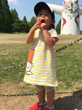 「こどもの日」｜「アイテム（キャップ）」を使った、うたさんさん（キッズ・80cm）の春コーディネート