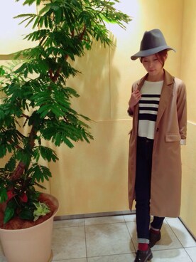 「archives（アルシーヴ）のアイテム（チェスターコート）」を使った、archivesさん（レディース・162cm）の秋コーディネート
