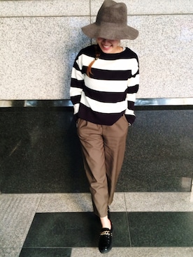 「archives（アルシーヴ）のアイテム（ハット）」を使った、archivesさん（レディース・162cm）の秋コーディネート