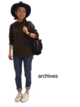 「archives（アルシーヴ）のアイテム（ハット）」を使った、archivesさん（レディース・150cm）の秋コーディネート