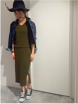 「archives（アルシーヴ）のアイテム（デニムジャケット）」を使った、archivesさん（レディース・158cm）の秋コーディネート
