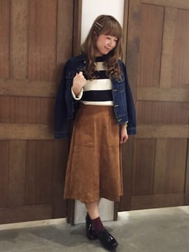 「archives（アルシーヴ）のアイテム（デニムジャケット）」を使った、archivesさん（レディース・153cm）の秋コーディネート