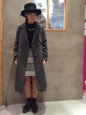 「archives（アルシーヴ）のアイテム（トレンチコート）」を使った、archivesさん（レディース・160cm）の秋コーディネート