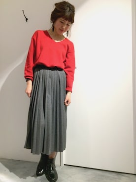 「ミモレ丈スカート」｜archivesさん（レディース・160cm）の秋コーディネート