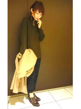 「archives（アルシーヴ）のアイテム（トレンチコート）」を使った、archivesさん（レディース・163cm）の秋コーディネート