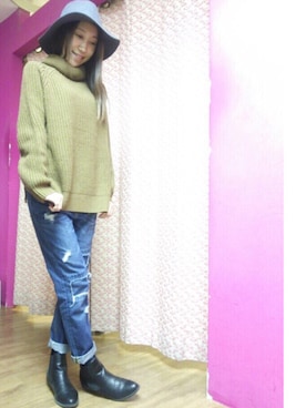 「archives（アルシーヴ）のアイテム（帽子）」を使った、archivesさん（レディース・158cm）の秋コーディネート