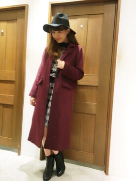「archives（アルシーヴ）のアイテム（チェスターコート）」を使った、archivesさん（レディース・163cm）の秋コーディネート